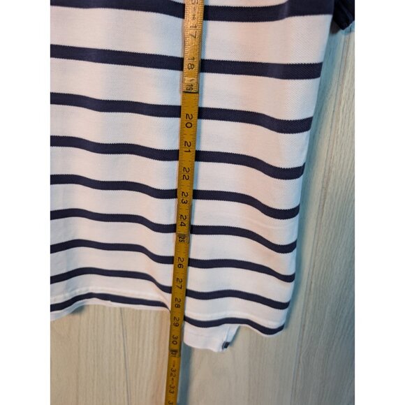 Vtg Winnie The Pooh Golf Polo 2XL White Navy Striped Disney Store Embroidered - Picture 8 of 8